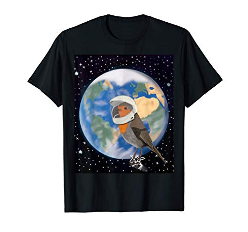 Petirrojo Pájaro de Jardín Astronauta Espacio Biólogo Camiseta