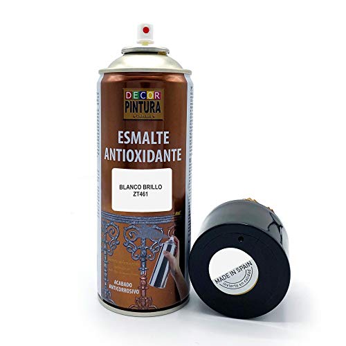 Pintura Spray Blanco Brillo 400ml ANTIOXIDANTE para metal / anti oxido para metales, hierro, aluminio, acero / Para exteriores - interior aplicación sin imprimacion