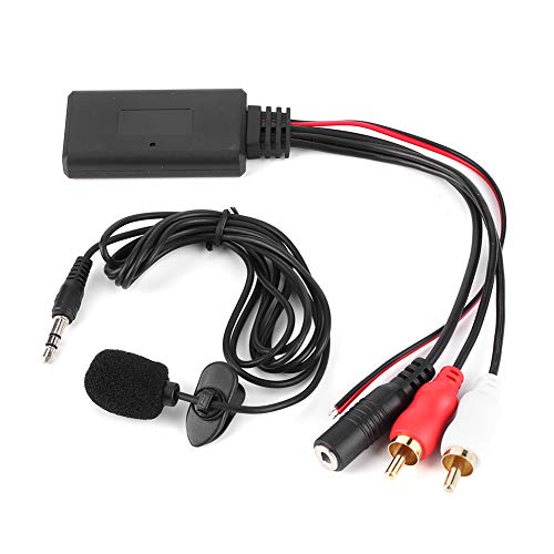 Qiilu Módulo Bluetooth AUX, adaptador de 2 cables RCA con micrófono manos libres para Alpine para Pioneer para Sony