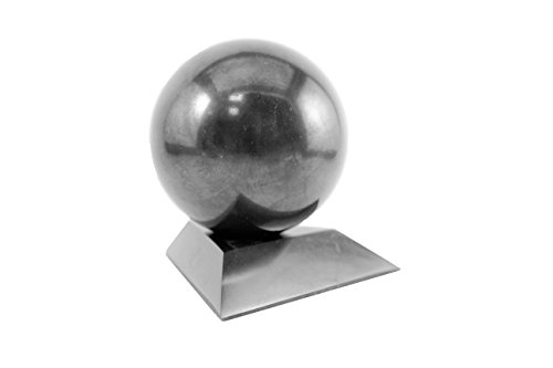 shungite piedra Esfera con un soporte 10 cm (3,94 pulgadas)