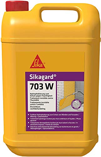 Sikaguard 703W, Repelente al agua para fachada y proteger frente a la penetración de agua, 5L