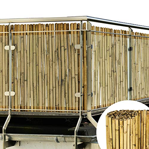 Sol Royal Valla de bambú Protectora SolVision B38 100 x 250 cm (A x L) Estera de privacidad Visual y Viento Natural Balcones terrazas Jardines barandas Cerca con cañas Gruesas
