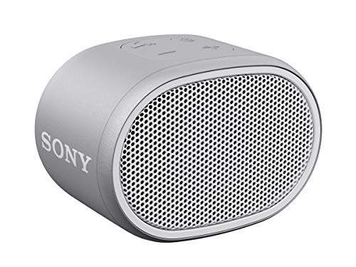 Sony SRSXB01W, Altavoz Portátil (Compacto, Bluetooth, Extra Bass, 6H de Batería, Resistente Al Agua IPX5, Viene con Correa), Inalámbrico, MicroUSB, Blanco
