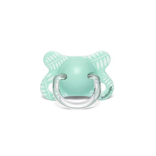 Suavinex - Chupete para bebés -2/4 meses. con tetina anatómica de silicona. color Mariposas Verde