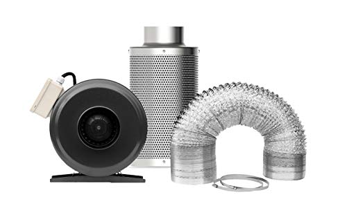 SunStream Ventilador de tubo de 15 cm de diámetro, 598 m3/h, filtro de aire de carbón activo, 2,4 m, manguera de aire para invernadero, tienda de cultivo