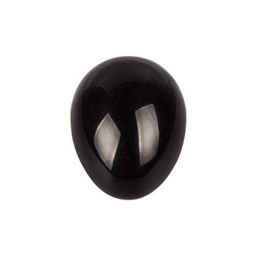 SUPVOX esfera de obsidiana negra huevo piedra preciosa pulida piedra para terapia meditación equilibrio decoración (40x25x25mm)