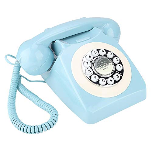 Tangxi Teléfono de Oficina de línea Fija de Estilo Retro para el hogar, teléfono con Cable a la Antigua con tecnología clásica de botón de Campana de Metal