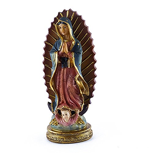 Tarot Carmen Figura Religiosa Virgen a de Guadalupe- Tamaño: 11 x 4 x 4 cms- Santa Figura Decorativa de Rosario religioso Pintada a Mano