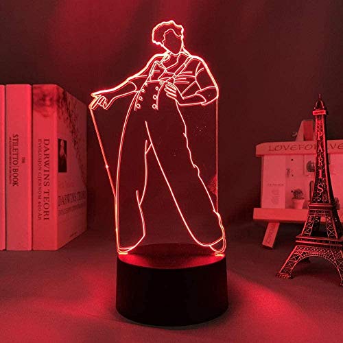 Tatapai Luz de noche 3D Anime japonés Ilusión Lámparas de decoración LED Luz de noche 3D Lámpara de Harry Styles Regalo para fanáticos Luz de dormitorio Sensor táctil LED Lámpara de escritorio