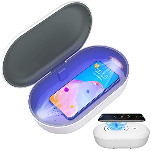Tooklanet Esterilizador UV Cargador Inalámbrico Celular Caja Multifuncional Desinfección Caja de esterilizador para Relojes de Gafas