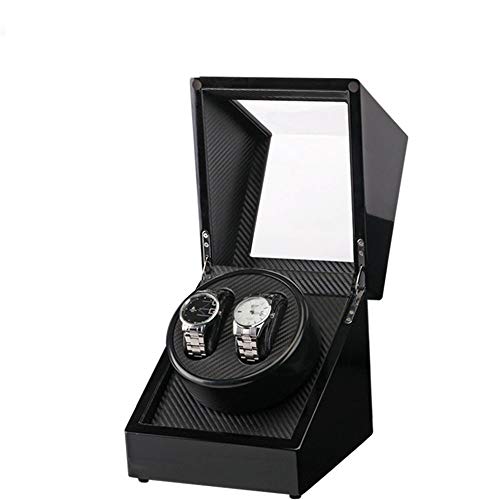 Ver caja de Almacenamiento de Exhibición Doble de madera de cuerda automática de barril puede sostener 2 relojes for evitar arañazos Regalo para Hombres Caballeros ( Color : Black , Size : S )