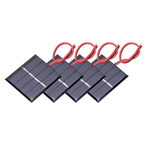 VGEBY Panel Solar, 4Pcs Policristalino 0.36W 2V Diseño Compacto portátil Panel Solar Placa de alimentación de Carga de Alta eficiencia y línea electrónica para pequeños electrodomésticos