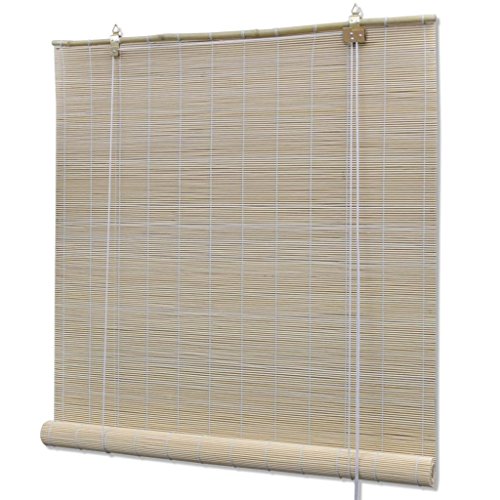 vidaXL Persiana/Estor Enrollable de bambú Natural 120 x 160 cm