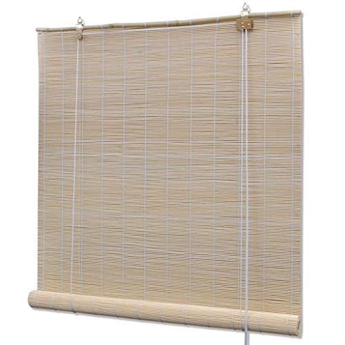 vidaXL Persiana/Estor Enrollable de bambú Natural 140 x 160 cm