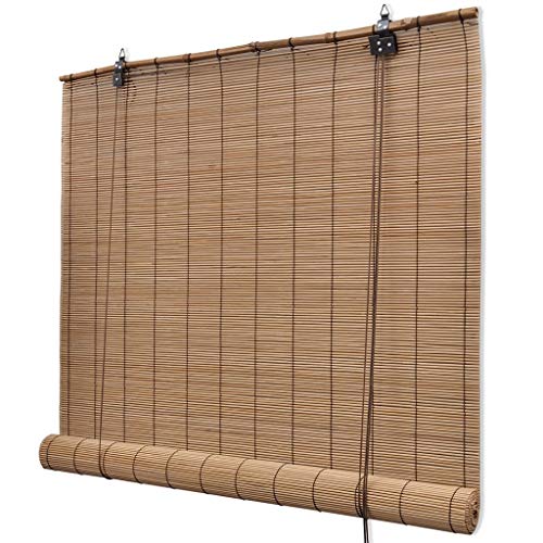 vidaXL Persiana/Estor Enrollable marrón de bambú 150 x 220 cm