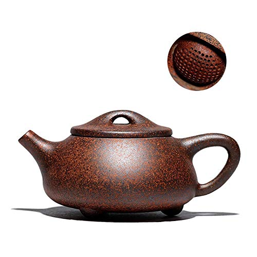 WANGZHI - Tetera para horno de leña, hecha a mano, gran taza de té para fundición y sartenes, color negro