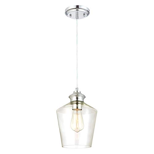 Westinghouse Lighting Lámpara de Techo Colgante de 1 Luz con Vidrio E27, Cromo