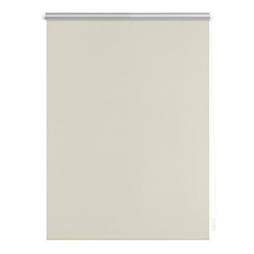 Wohn-Guide RKV.090.150.05 - Persiana Enrollable y Estor de 90 x 150 cm, Color Plateado y Crema