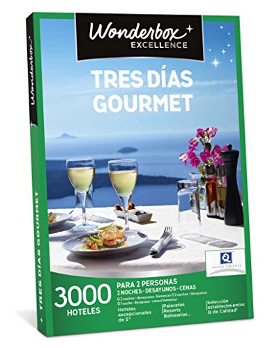 WONDERBOX Caja Regalo - Tres DÍAS Gourmet - Dos Noches con desayunos y cenas o más Opciones a Elegir Entre 3.000 hoteles para Dos Personas.
