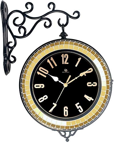 12 Pulgadas De Arte De La Moda Hierro Reloj De Pared, Reloj Viven Pared De La Habitación De Matrimonio, Relojes De Oro Amueblado Calma Casa De Soplado De Vidrio
