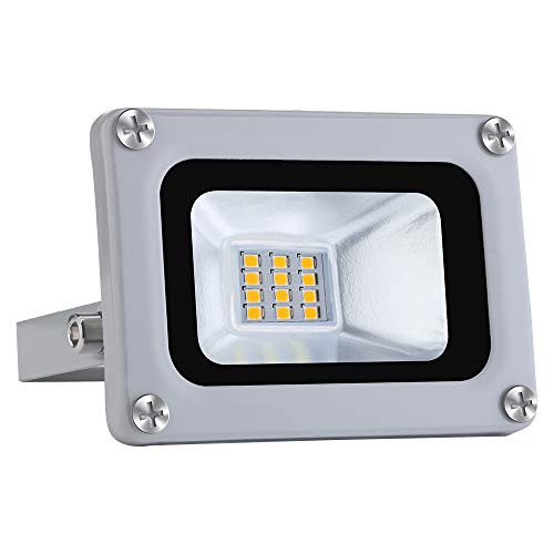 12V Focos LED Exterior Proyector 10W 800lm Floodlight Impermeable IP65 6500K Blanco Frío Reflector Foco para Jardín, Garaje, Campo Deportivo [Clase de eficiencia energética A+]