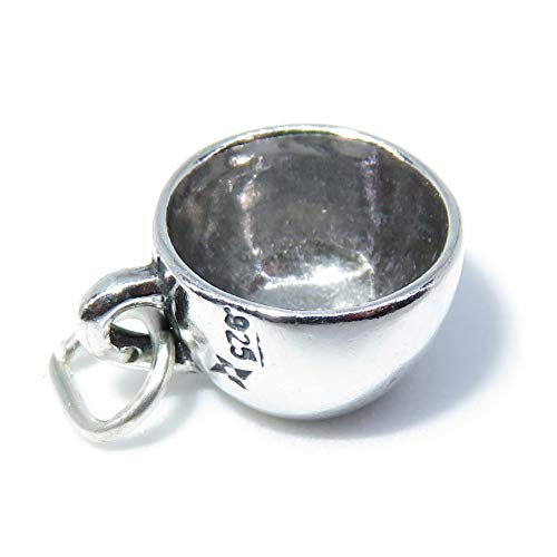Abalorio de plata de ley 925 x 1 taza de té de café