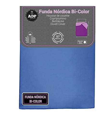 ADP Home - Funda nórdica Bi-Color, Calidad 144 Hilos, 12 Combinaciones, Cama de 150 cm - Color: Azul y Celeste