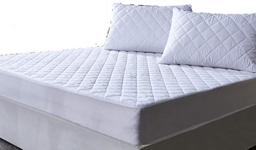 AIMS Protector de colchón acolchado impermeable de 40 cm extra profundo, funda ajustable de microfibra, sábana bajera ajustable, faldas elásticas (King)