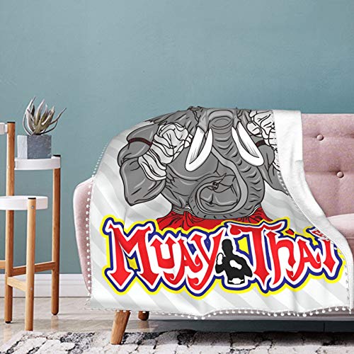 Alysai Manta Suave de Elefante Sagrado de Muay Thai, Doble, Disponible en Cuatro tamaños 80"x 60"