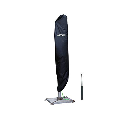 AWNIC Funda Sombrilla Jardin Impermeable Funda Parasol de Soporte Lateral Funda Sombrilla Playa 420D Oxford Impermeable Resistente al Desgarro Alemania TÜV Rheinland Certificado 265CM