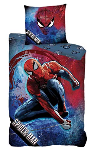 AYMAX S.P.R.L. Spider-Man - Juego de cama infantil (funda nórdica de 140 x 200 cm y funda de almohada de 63 x 63 cm)