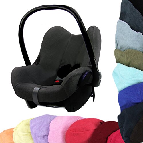 Babys-Dreams – Funda de verano universal de colchón de rizo para Maxi Cosi Cabriofix, 25 colores rojo gris oscuro