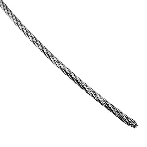 BeMatik - Cable de Acero Inoxidable de 2,0 mm en Bobina de 50 m