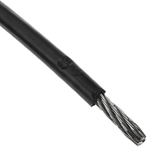 BeMatik - Cable de Acero Inoxidable de 3 mm. Bobina de 10 m. Recubierto de plástico Negro