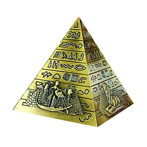 BESPORTBLE Pirámides Egipcias Figurilla Metal Pirámide de Bronce Modelo Galvanoplastia Arquitectura Estatua Escultura Escritorio Adorno Regalo de Recuerdo
