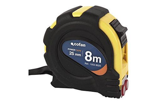 Cofan 10538025 Flexómetro con gancho magnético, 25 mm x 8 m