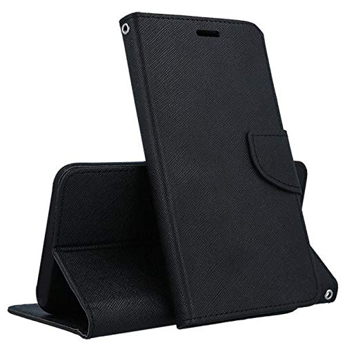 Compatible con Xiaomi Redmi 7A pantalla 5.45 Funda Cover Case Stand Flip Libro Gel Silicona TPU Cierre Magnético Cartera Eco Piel Porta Tarjetas (Negro)