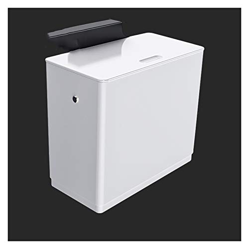 Contenedor de residuos de deslizador montado en la pared que cuelga de basura con tapa para la tapa para la puerta del gabinete de la cocina pequeña debajo del lavabo del lavabo para el baño, 6L / 1.5