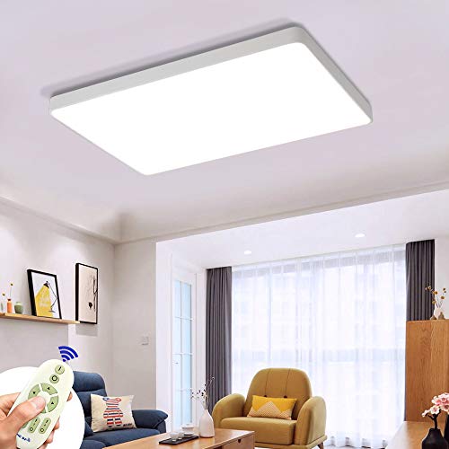 COOSNUG 72W Luz de techo LED Cuadrado blanco Lámpara de techo regulable moderna Sala de estar Pasillo Cocina Panel Luz [Clase de energía A ++]