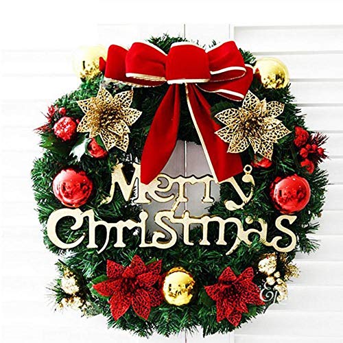 CROSYO 1 unid Guirnalda arreglo Navidad Ornamento Navidad Corona Decorativa Decorativa 30 cm Arco decoración de la Navidad Decoracion hogar (Color : C)