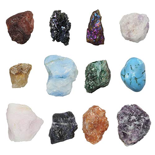 Cryst altears 12 x naturales rohstein piedras preciosas Chakra Kit Healing Reiki Balance Deko Set