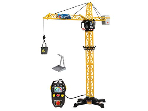Dickie Toys Grúa de Juguete eléctrico Giant Crane, para niños a Partir de 3 años, 100 cm de Alto, con Gancho de Carga, cabrestante y Pala, versión Online 201139013