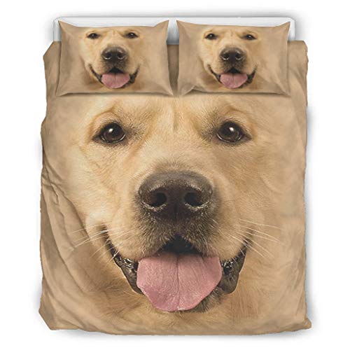 DOGCATPIG Funda de cama para mascotas con cara de perro suave estilo Pareja para compañeros de habitación, color blanco 104 x 90 pulgadas