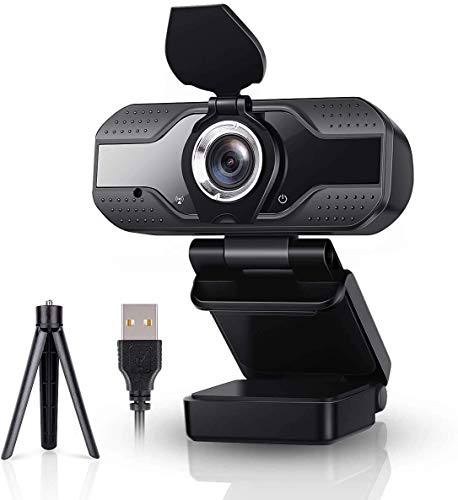 ESHUNQI Webcam 1080P Full HD con Micrófono Estéreo,Cámara Web para Video Chat y grabación, para computadora portátil de Escritorio, videollamadas, Estudios, conferencias, Juegos (trípode Incluido)