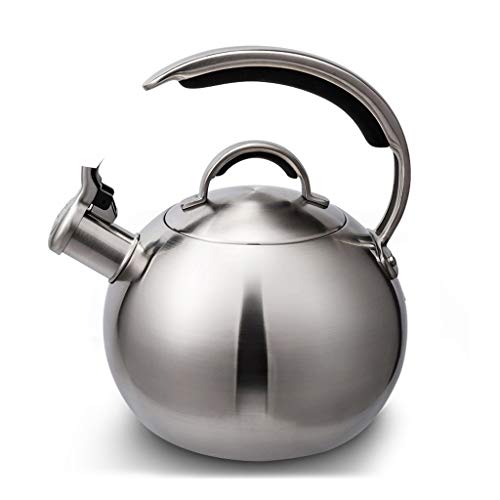 Estufa de café del pote del té 3L, 304 de Acero Inoxidable Silbando manija Caldera de té con la Exclusiva, de propósito General for Cocina de Gas y Cocina de inducción