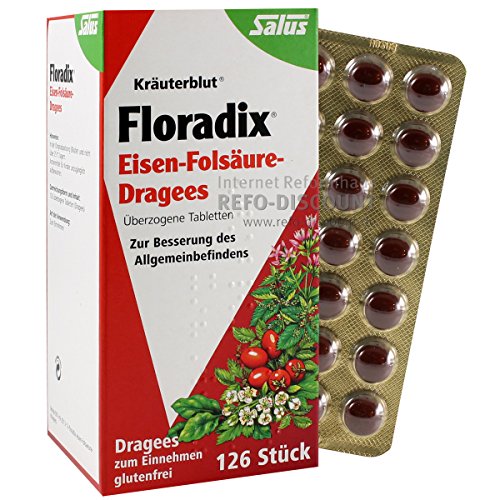 Floradix Eisen-ácido Fólico, libre de gluten (126 Grageas)