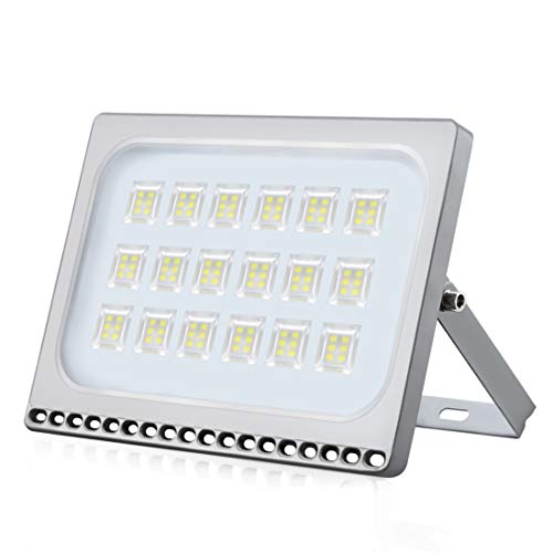 Foco LED 100W IP65 Impermeable Floodlight LED Exterior 10000LM 6500K Blanco frío Iluminación luz de seguridad Exterior para jardín, garaje, patio, camino, fábrica[Clase de eficiencia energética A+]