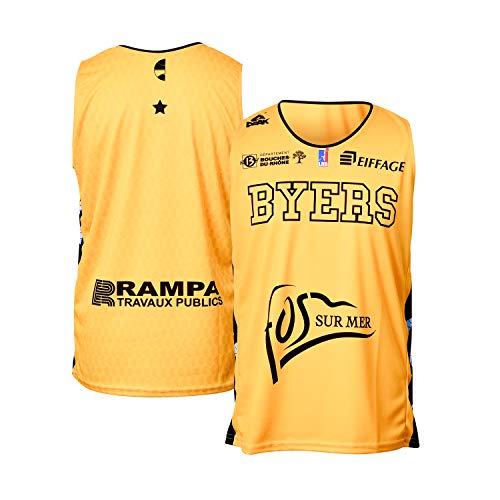 FOS Provence Basket Fos Provence - Camiseta de Baloncesto para niño, Niño, Color Amarillo, tamaño FR : XXS (Taille Fabricant : 6 ANS)