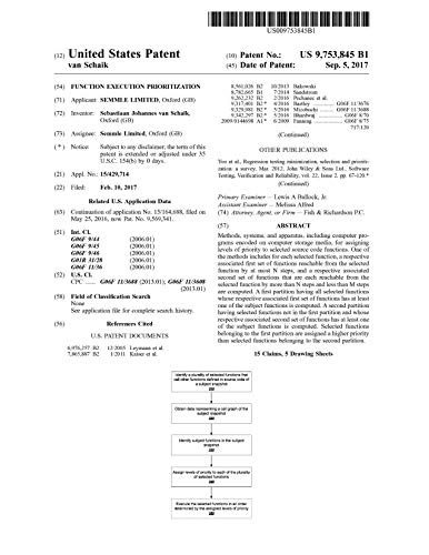 Function execution prioritization: United States Patent 9753845 (English Edition)