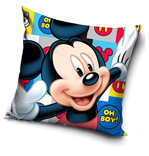 Funda de cojín con diseño de Mickey y Minnie Mouse de Disney, 40 x 40 cm, impreso por ambos lados, parte delantera y trasera, idea de regalo, algodón, Mickey, 40 x 40 cm